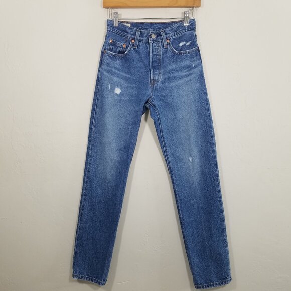 Levi's Premium Button Fly Jeans Blue Size 24 - Picture 1 of 9